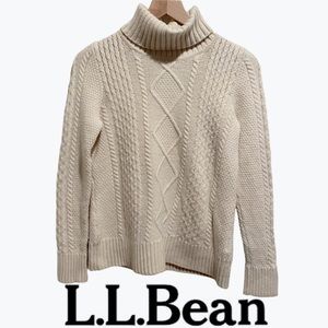 L.L. Bean Cream Fisherman Sweater